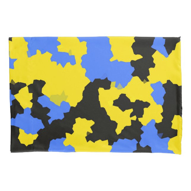 Funda De Cojín Diseño abstracto amarillo azul negro (Anverso)