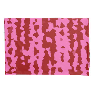 Funda De Cojín Diseño abstracto irregular rosa granate rojo