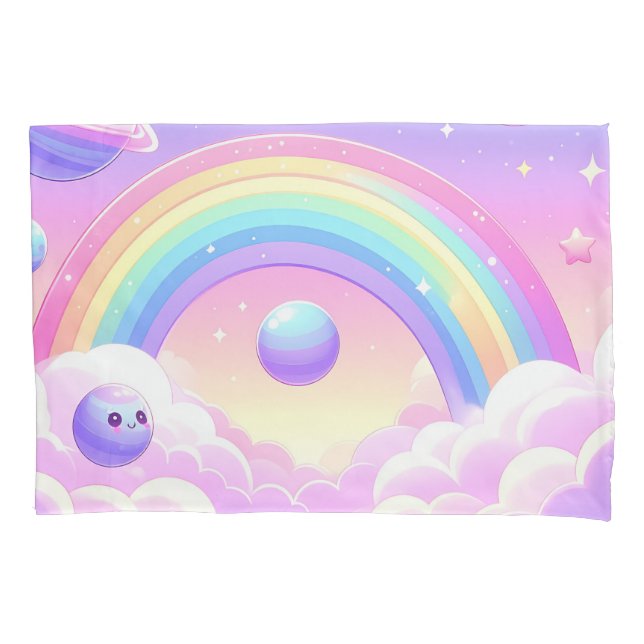 Funda De Cojín Diseño de arcoiris en espacio reducido - Planetas  (Anverso)