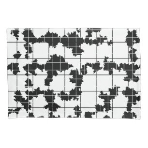 Funda De Cojín Diseño de arte abstracto orgánico blanco y negro