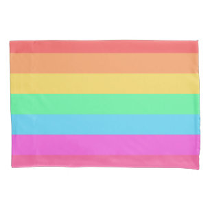 Funda De Cojín Diseño de bandas de color de arcoiris Pastel