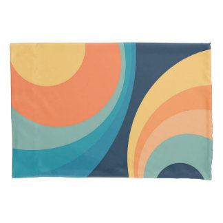 Funda De Cojín Diseño de círculos retro coloridos