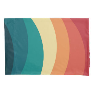 Funda De Cojín Diseño de curvas de estilo retro coloridas