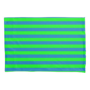 Funda De Cojín Diseño de franjas azules y verdes