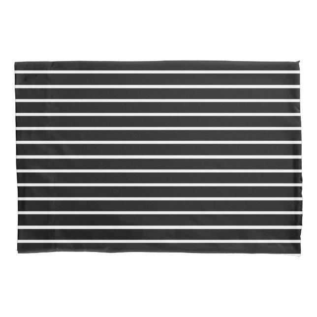 Funda De Cojín Diseño de franjas en blanco y negro (Anverso)