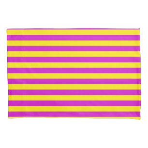Funda De Cojín Diseño de franjas moradas y amarillas