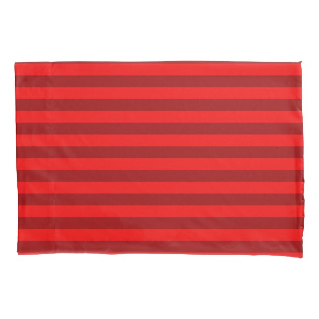 Funda De Cojín Diseño de franjas rojas y maroon (Anverso)