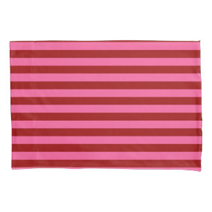 Funda De Cojín Diseño de franjas rosadas rojas maroon