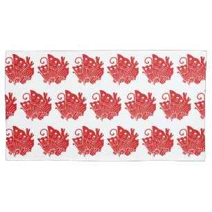 Funda De Cojín Diseño de Kamon japonés con mariposa asiática