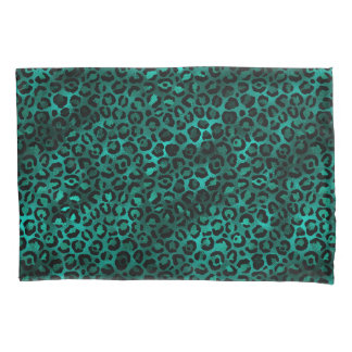 Funda De Cojín Diseño de la serie Leopardo Teal y Gold 5