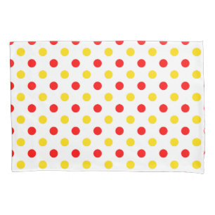 Funda De Cojín Diseño de lunares blancos rojos amarillos