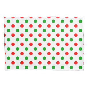 Funda De Cojín Diseño de lunares blancos rojos y verdes