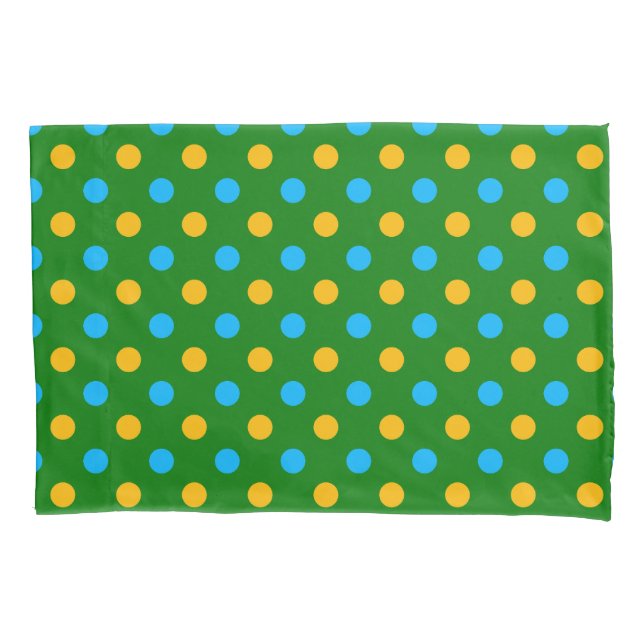 Funda De Cojín Diseño de lunares verde amarillo negro (Anverso)