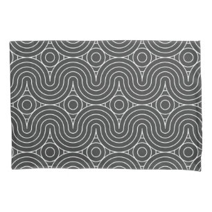 Funda De Cojín Diseño de patrón abstracto moderno en blanco y neg