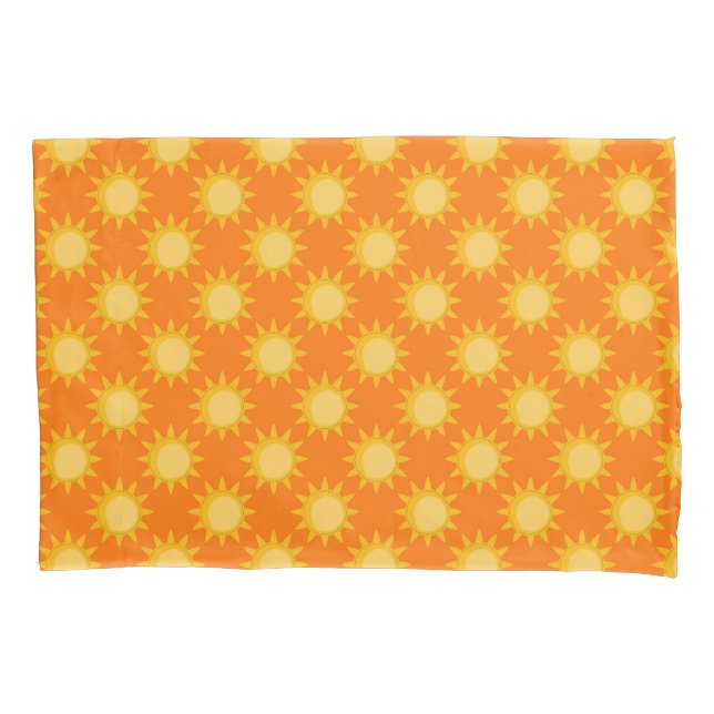 Funda De Cojín Diseño de patrón de sol en naranja (Anverso)