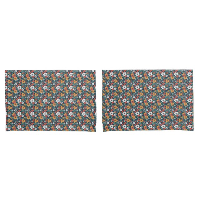 Funda De Cojín Diseño de patrones florales simples (Anverso - Set)