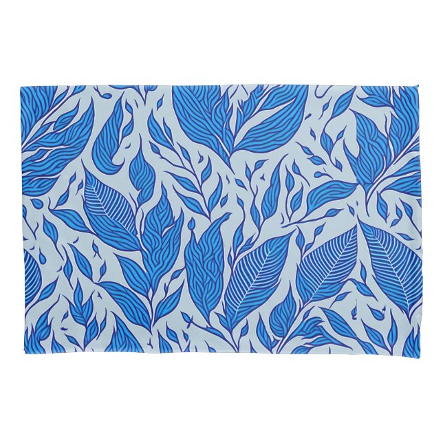 Funda De Cojín diseño de plumas azules (Anverso)