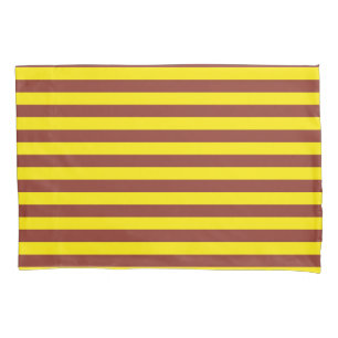 Funda De Cojín Diseño de rayas amarillas y marrones