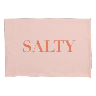 Funda De Cojín Diseño de tipografía sarcástica SALTY en rojo Nara