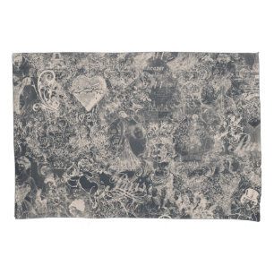 Funda De Cojín Diseño de toile de París negro elegante