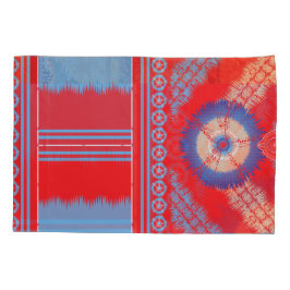 Funda De Cojín diseño de un patrón rojo y azul