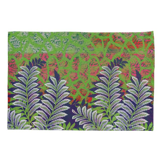 Funda De Cojín diseño de un patrón verde y amarillo (Reverso)