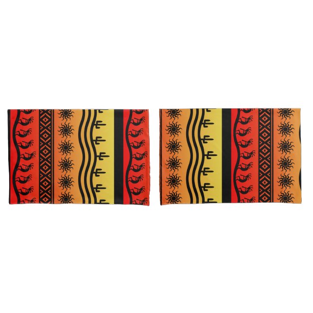 Funda De Cojín Diseño del suroeste de Kokopelli Aztec (Anverso - Set)