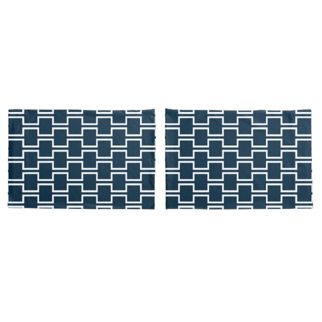 Funda De Cojín Diseño geométrico azul moderno (Reverso-Set)