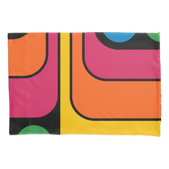 Funda De Cojín Diseño geométrico de estilo retro de los 70 Mod (Anverso-izquierdo)