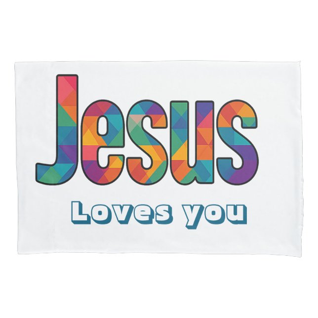 Funda De Cojín diseño geométrico de Jesús (Anverso)
