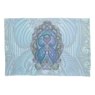 Funda De Cojín Diseño Ornate Blue & Verde azulado Mandala