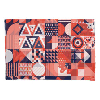 Funda De Cojín Diseño retro Bauhaus, geométrico colorido.