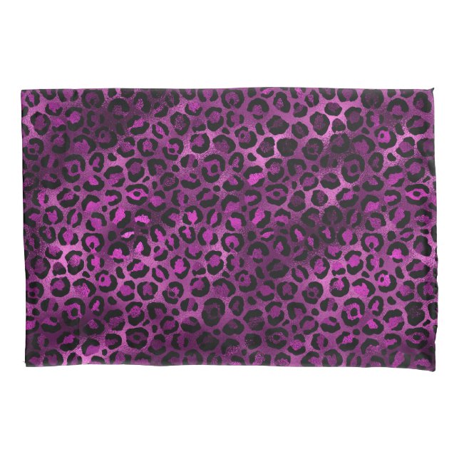 Funda De Cojín Diseño serie Leopardo morado y dorado 3 (Anverso)