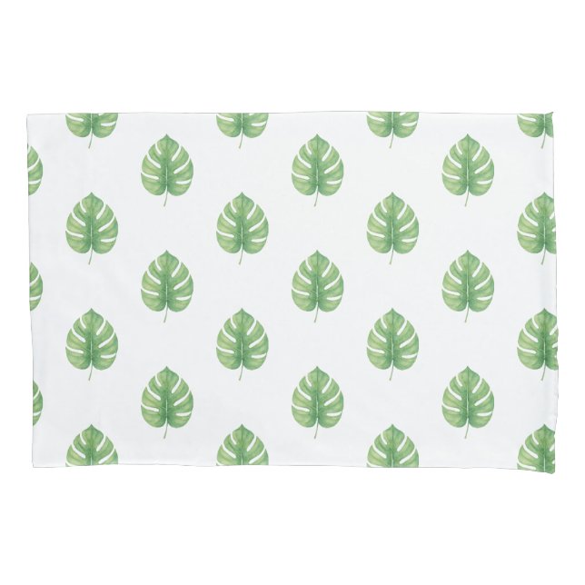Funda De Cojín Diseño verde de hoja de Monstera.  (Anverso)