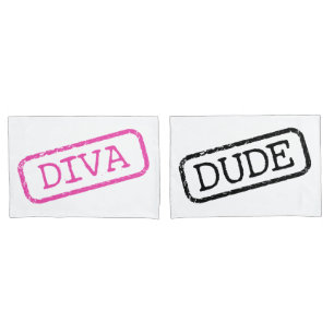 Funda De Cojín "Diva" y "Dude"