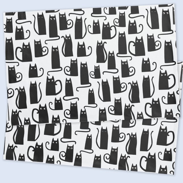 Funda De Cojín Diversión de gato negro (Fun Black Cat pattern pillow cases)