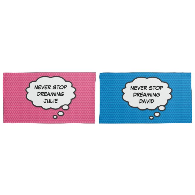 Funda De Cojín Diversión personalizada NUNCA DEJAR DE SOÑAR Azul  (Anverso - Set)