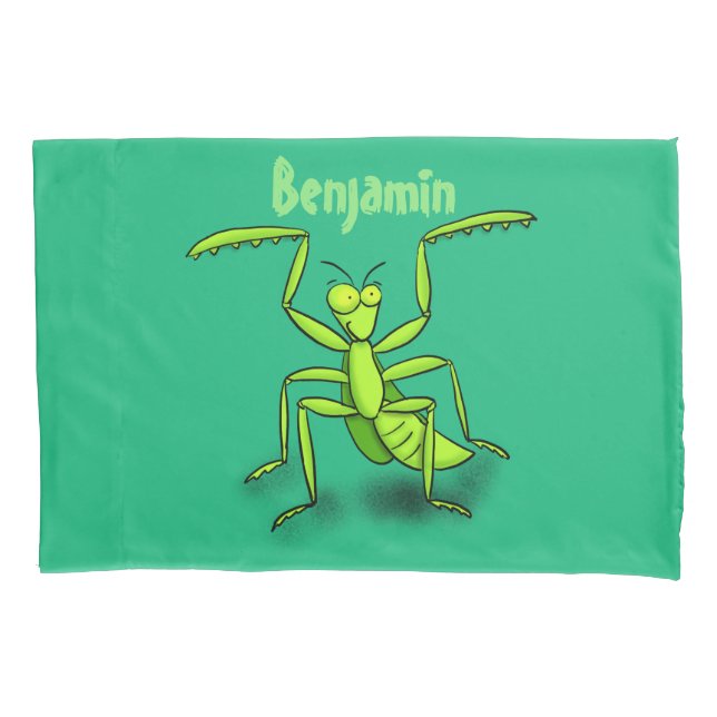 Funda De Cojín Divertido ilustracion personalizado de mantis de o (Anverso)