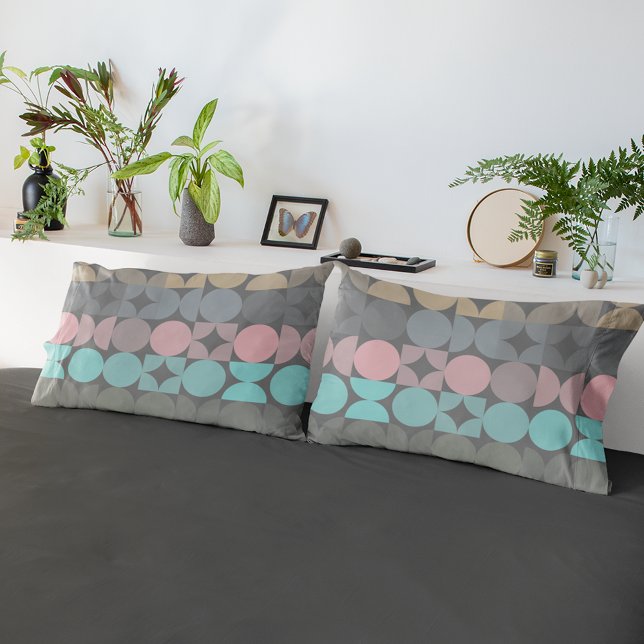 Funda De Cojín Divertido Resumen Círculos Cuadrados Patrón Popart (Subido por el creador)