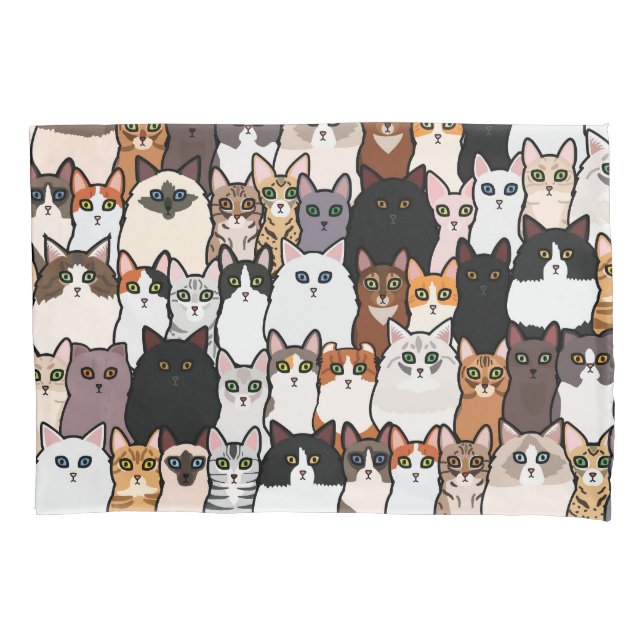 Funda De Cojín Divertido Tantos Gatos y Gatitos Collage (Anverso)