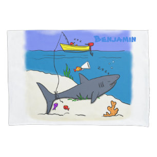 Funda De Cojín Divertido tiburón durmiente y personalizado de pes