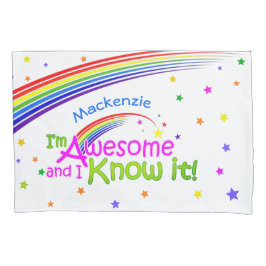 Funda De Cojín Divertido y lo sé con arcoiris en blanco