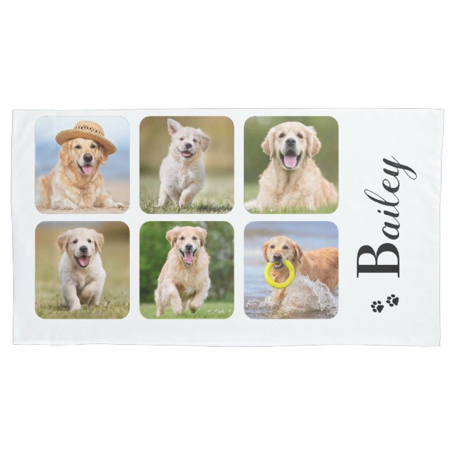 Funda De Cojín Dog Lover 6 Mascota Foto Monograma personalizado  (Anverso)