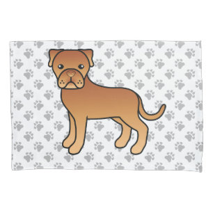 Funda De Cojín Dogo de Burdeos perro de dibujos animados lindo