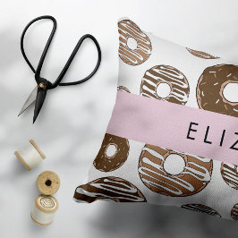 Funda De Cojín Donuts de chocolate, donuts de caramelo, gritos, t