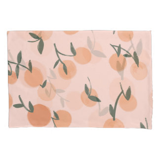Funda De Cojín Doodle Art: Patrón de cosecha de cerezos Naranjas