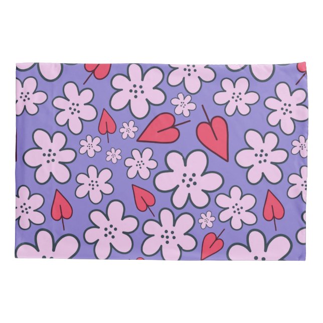 Funda De Cojín Doodle de flores de 60 años (Reverso)