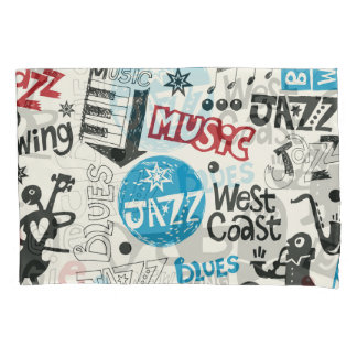 Funda De Cojín Doodle de Jazz: Mezcla de Música Ecléctica