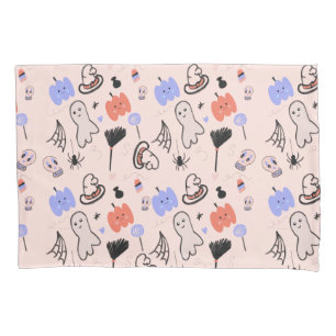 Funda De Cojín Doodle temáticos vintage de Halloween retro