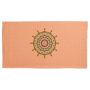 Funda de cojín dorada Mehndi Fantasy